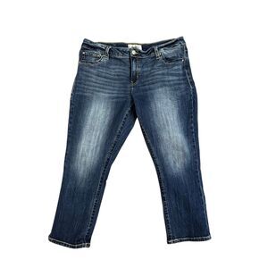 Daytrip Virgo Cropped Jeans Dark Wash Distressed Pockets Size 34